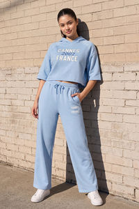 Zivame Athleisure Straight Leg Pants - Blue Bell — thumbnail 1